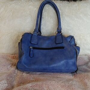 💚Nicole Miller Blue zipper satchel with crossbody strap